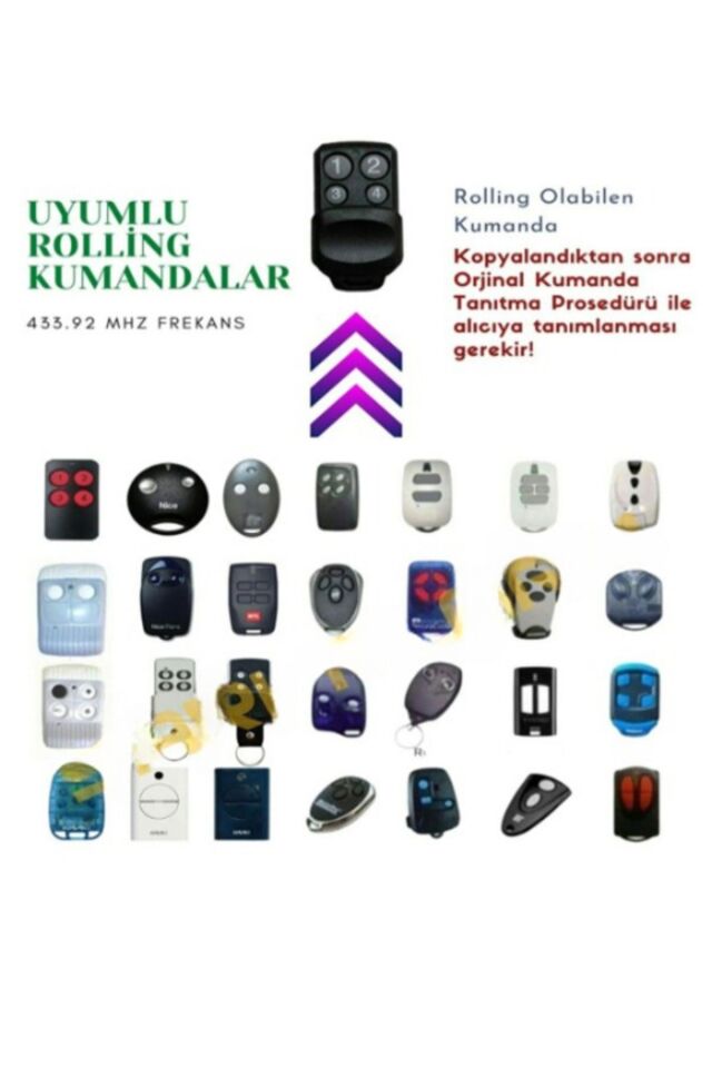 ZETEK UK43 Rolling   Fıx Akıllı Kumanda Garaj Kepenk Bariyer Kumandası