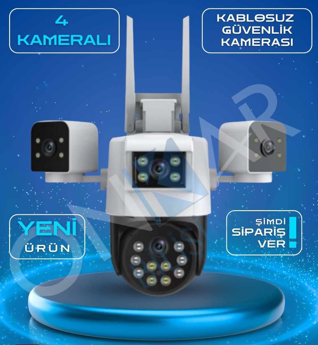 Inox-x104 4x3mp Dört Kameralı Wifi Ptz Güvenlik Kamerası