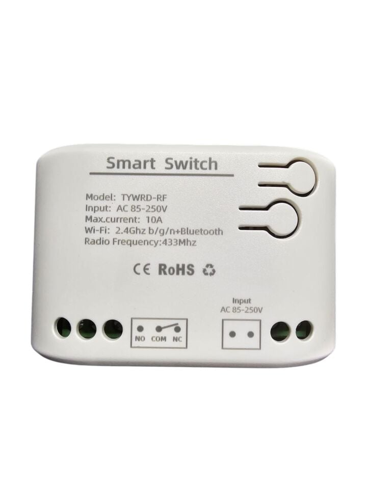 Smart Switch TYWRD-RF Akıllı Anahtar – WiFi + Bluetooth + 433MHz RF – 10A Röle Modülü (AC 85-250V)